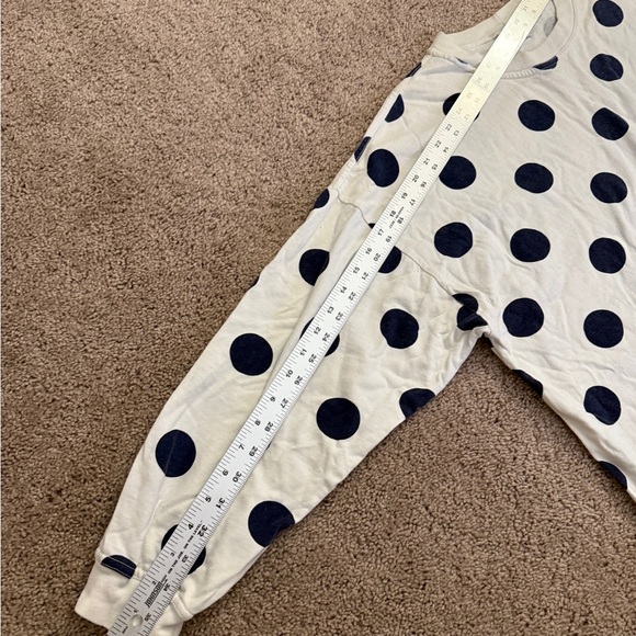 Vintage Bongo Shirt Women size Large Navy PolkaDot Cotton Casual Long Sleeve - Picture 9 of 16